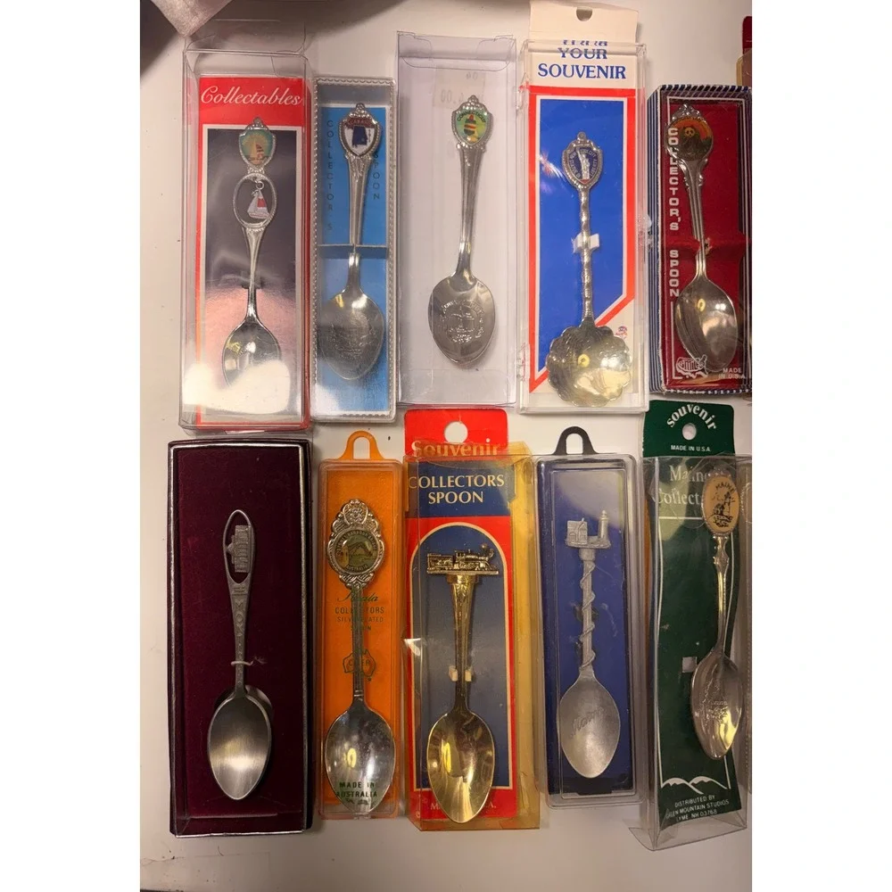 Vintage Souvenir Collector Spoon Lot 73+ Pcs States National Parks Hershey Pewte